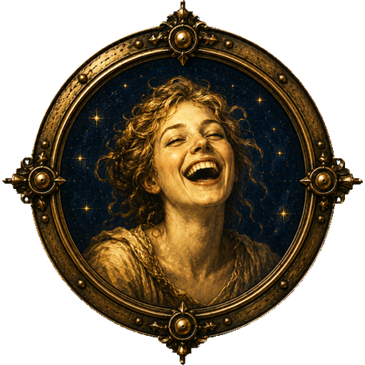 Laughing medallion