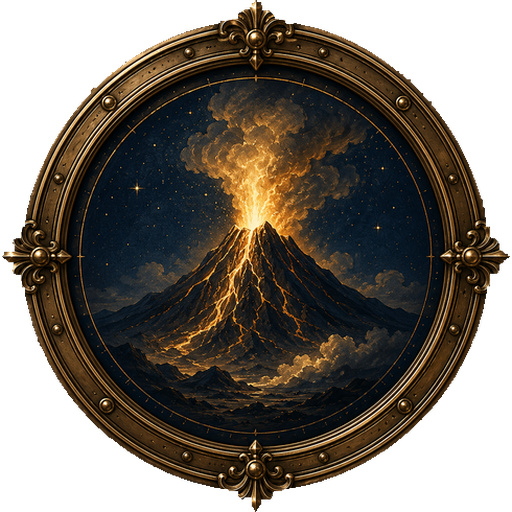 Volcano medallion