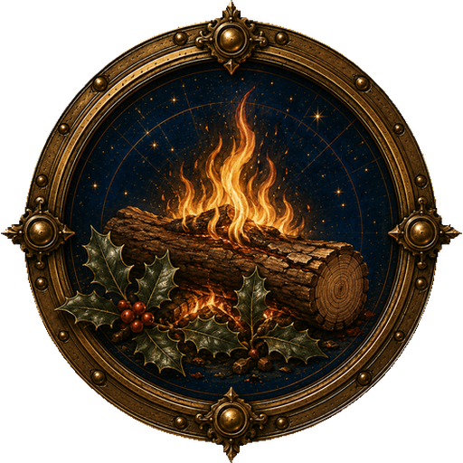Yule Log medallion
